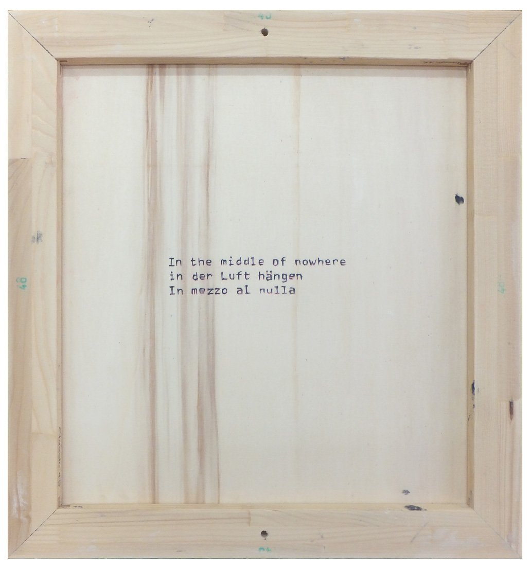 in the middle of nowwhere in der Luft hängen in mezzo al nulla